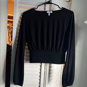 Leith Black Long Sleeve Blouse